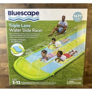 New Bluescape Triple Lane Water Slide Racer, With 3 Inflatable Boogie Boards